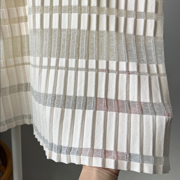 Rare‼️ PH5 SKYES UV REACTIVE Pleated Knit Cream Striped Dress L - Picture 5 of 11